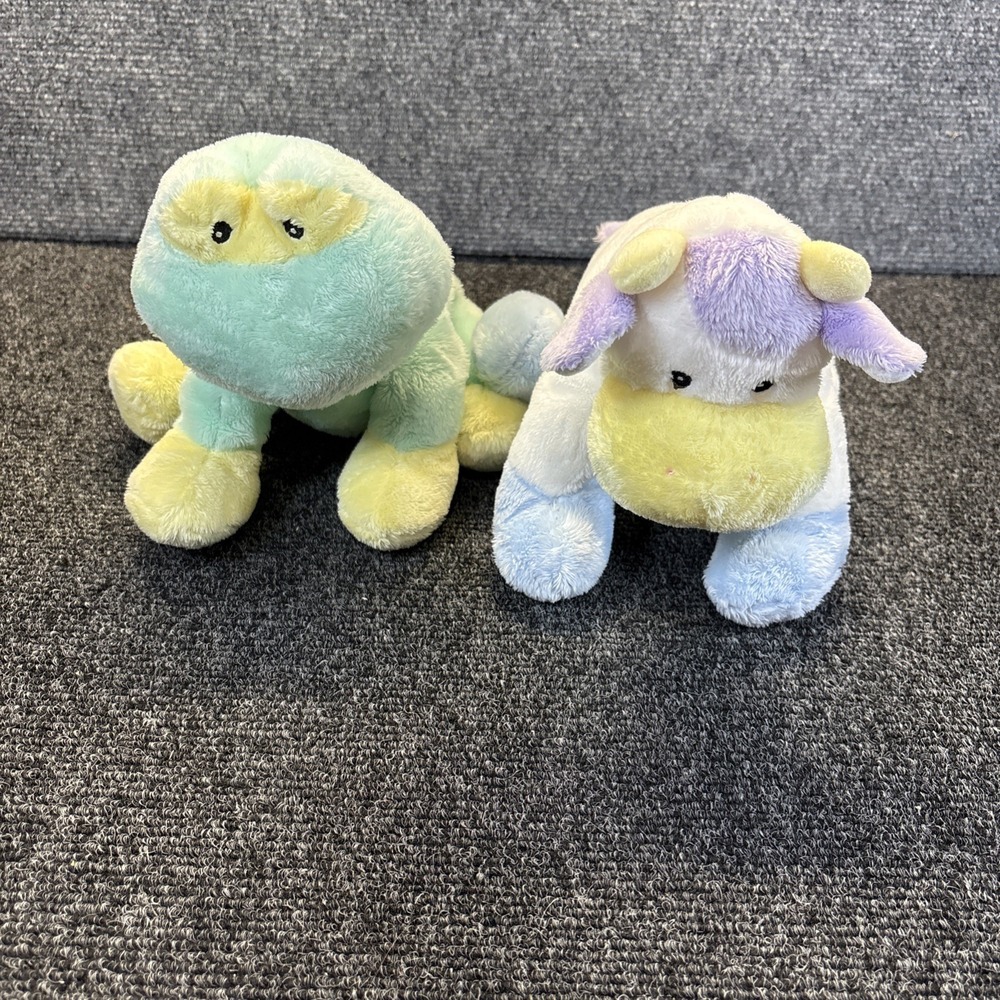 Unipak~Cow and Frog~Pastel Colors~Rattle Inside~Soft/Cuddle Toy‎